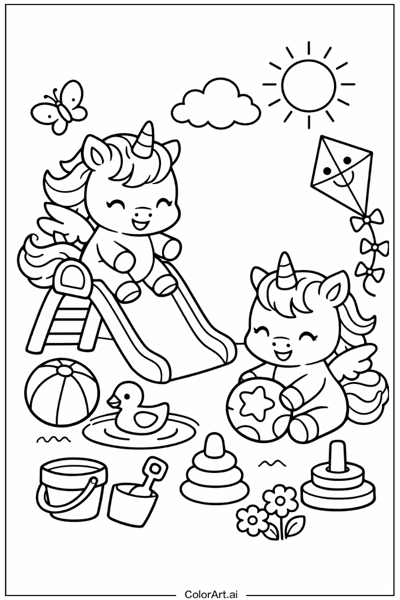 Baby Unicorn Having Fun 2