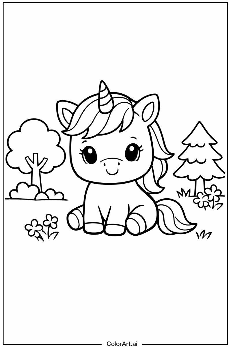Baby Unicorn in Nature 3
