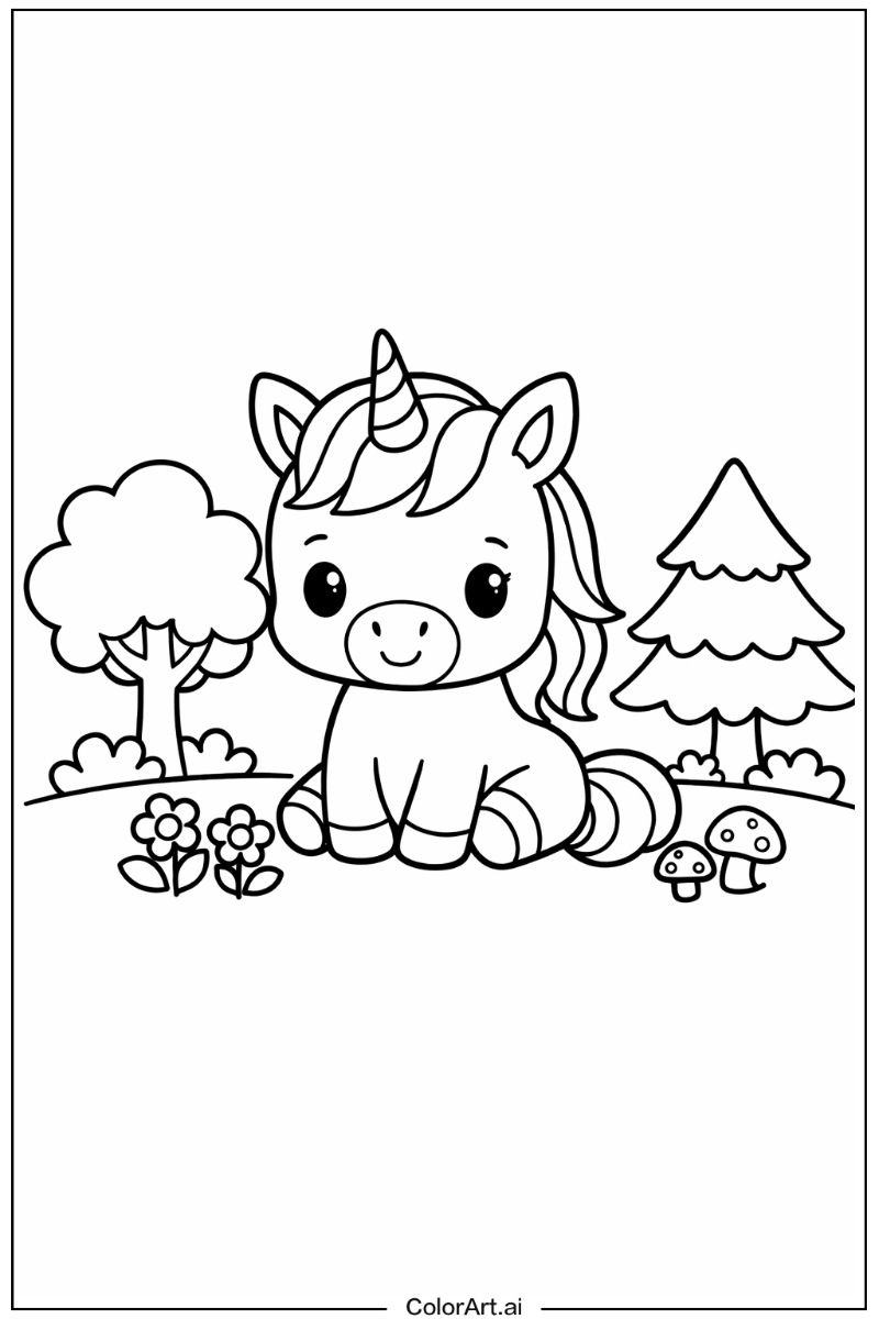 Baby Unicorn in Nature 4