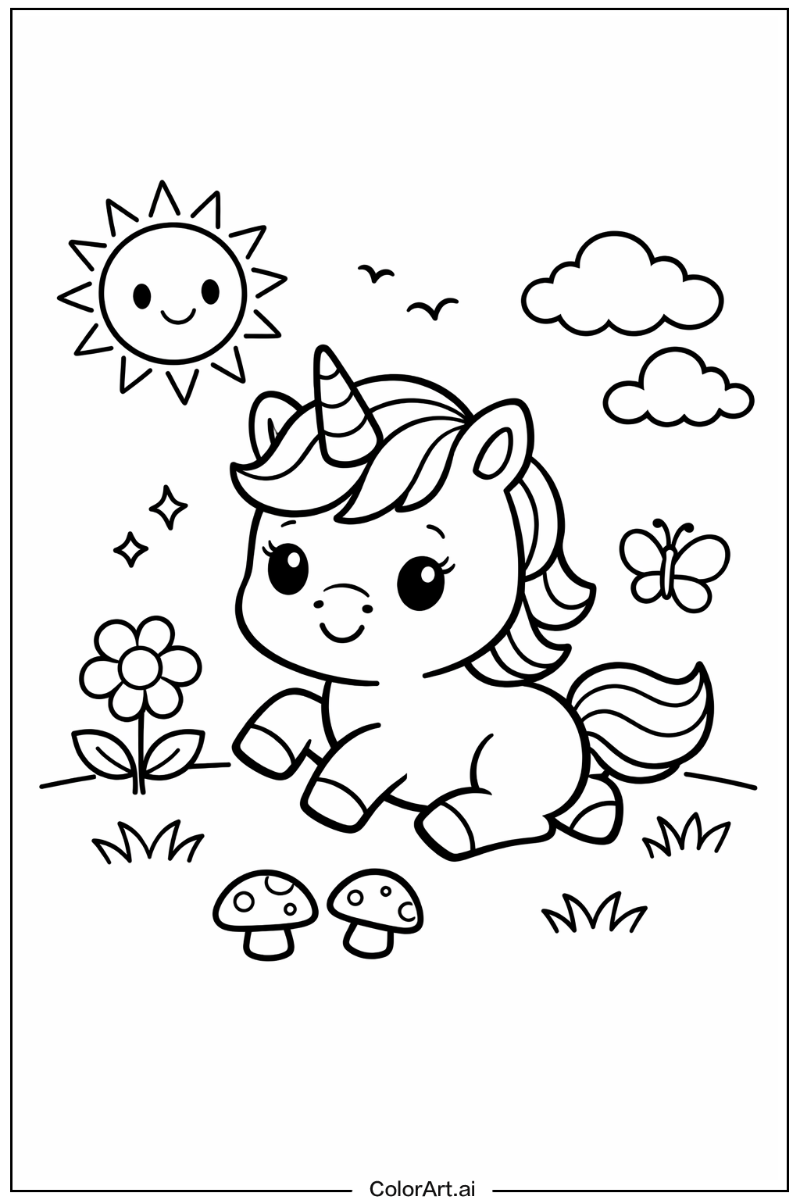 Baby Unicorn Playing Outside 5