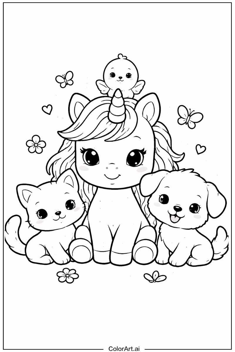 Baby Unicorn with Friends 1
