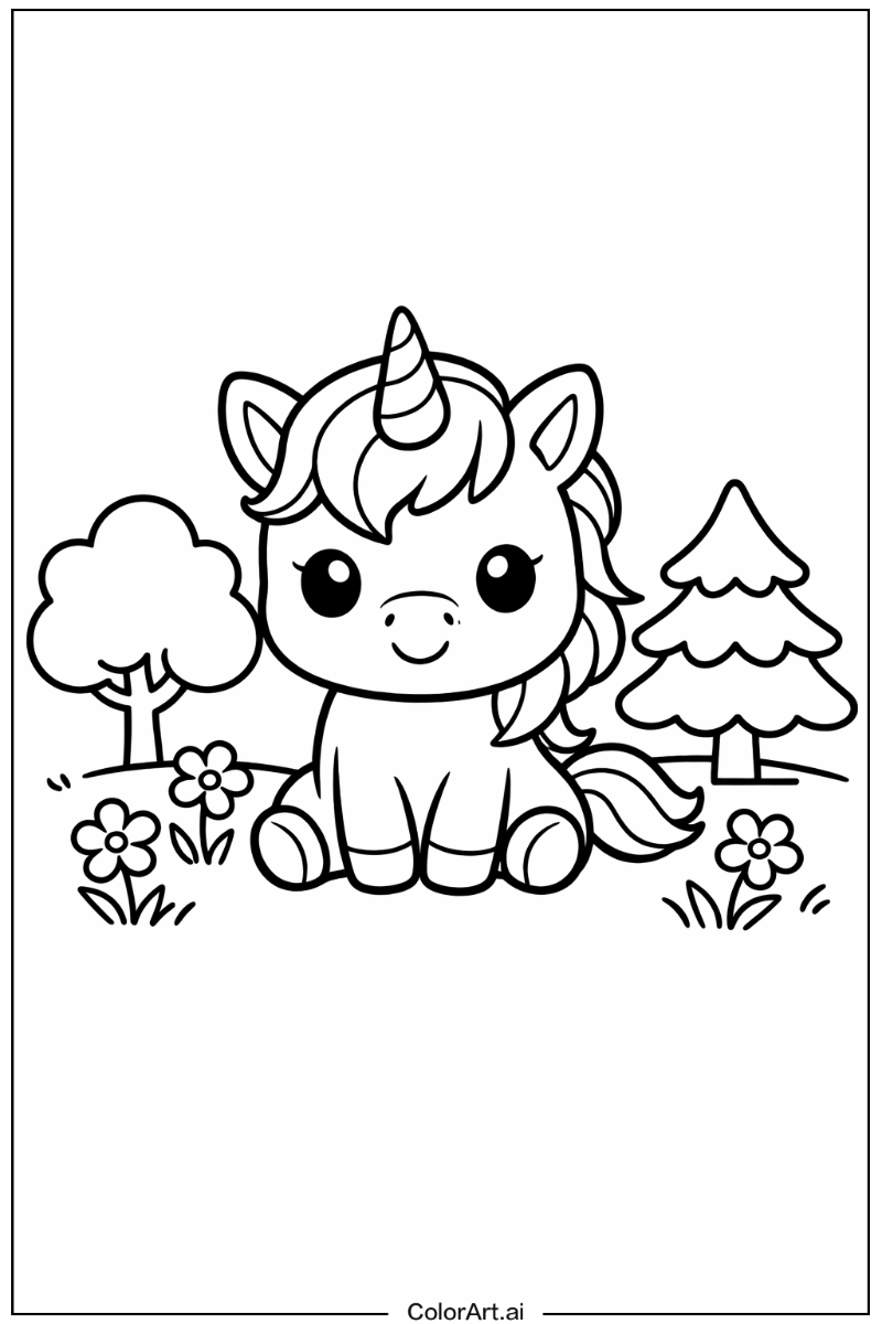 Baby Unicorn in Nature 1