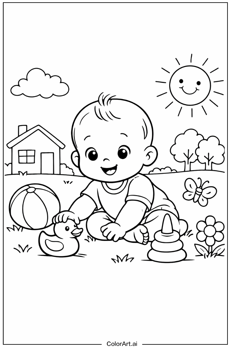 baby Playing Outside 2