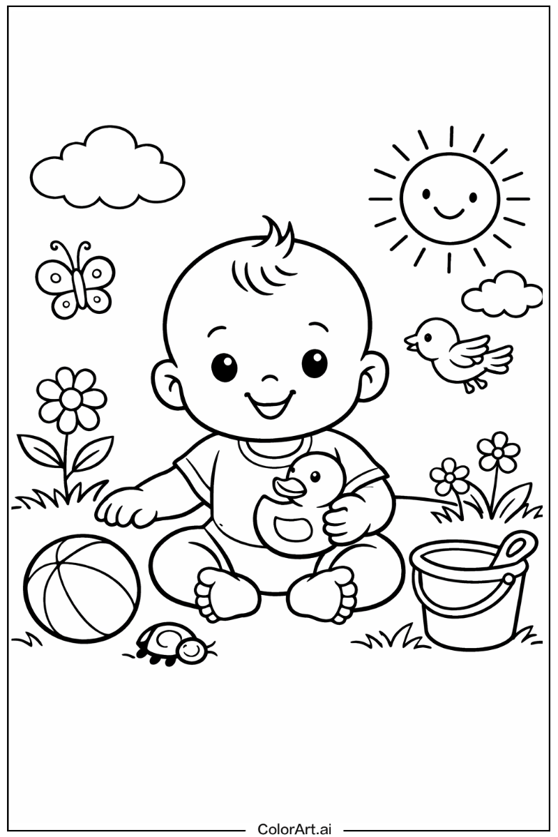 baby Playing Outside 1