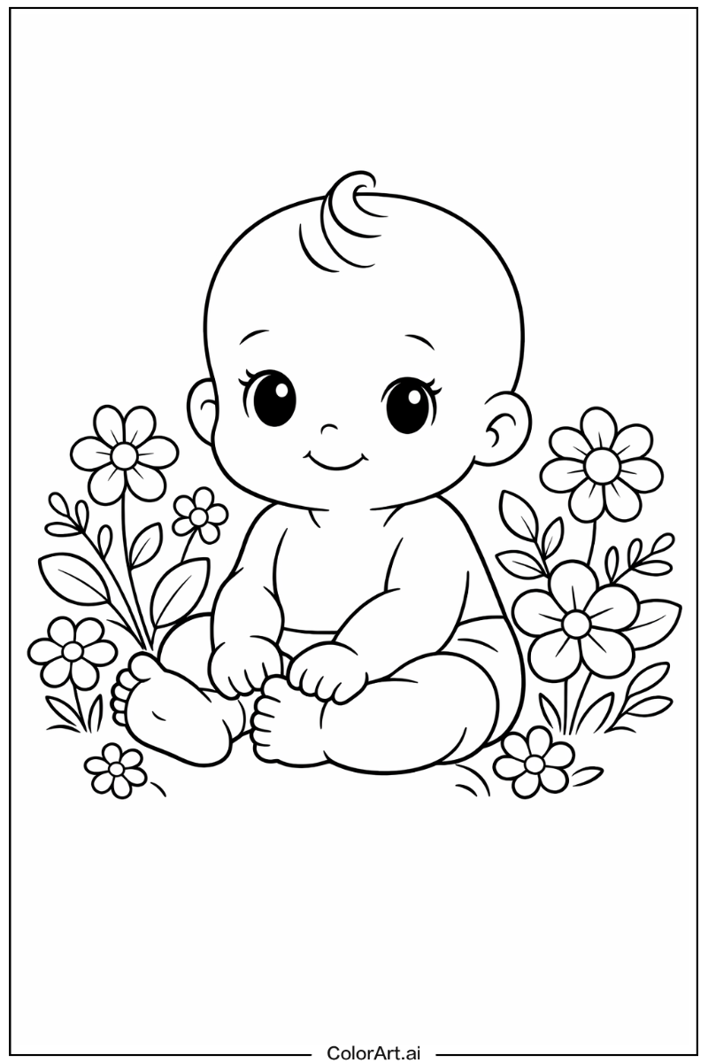 baby with Flowers 1