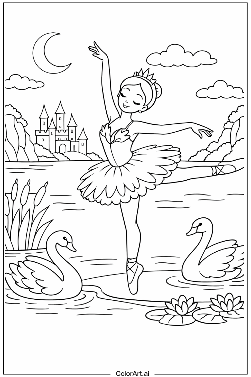 Ballerina with Swan ballerina Theme 2