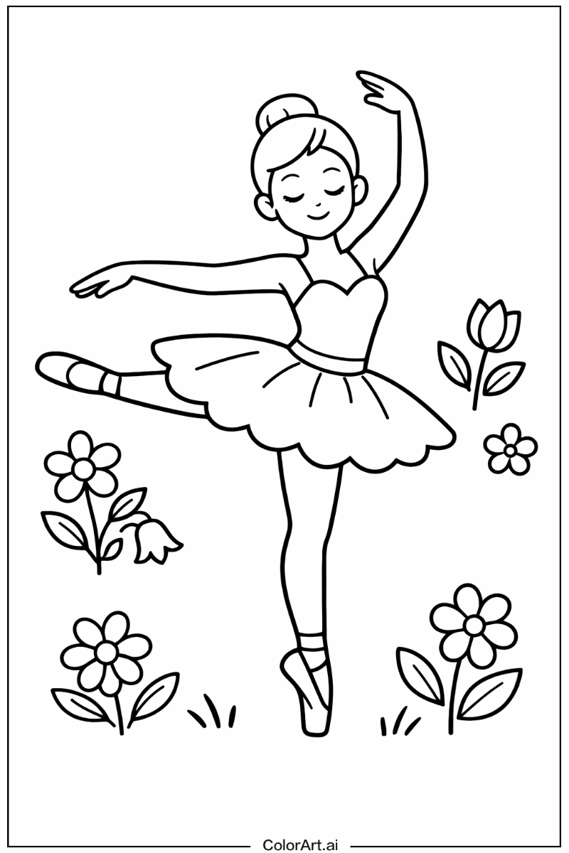 ballerina with Flowers 1