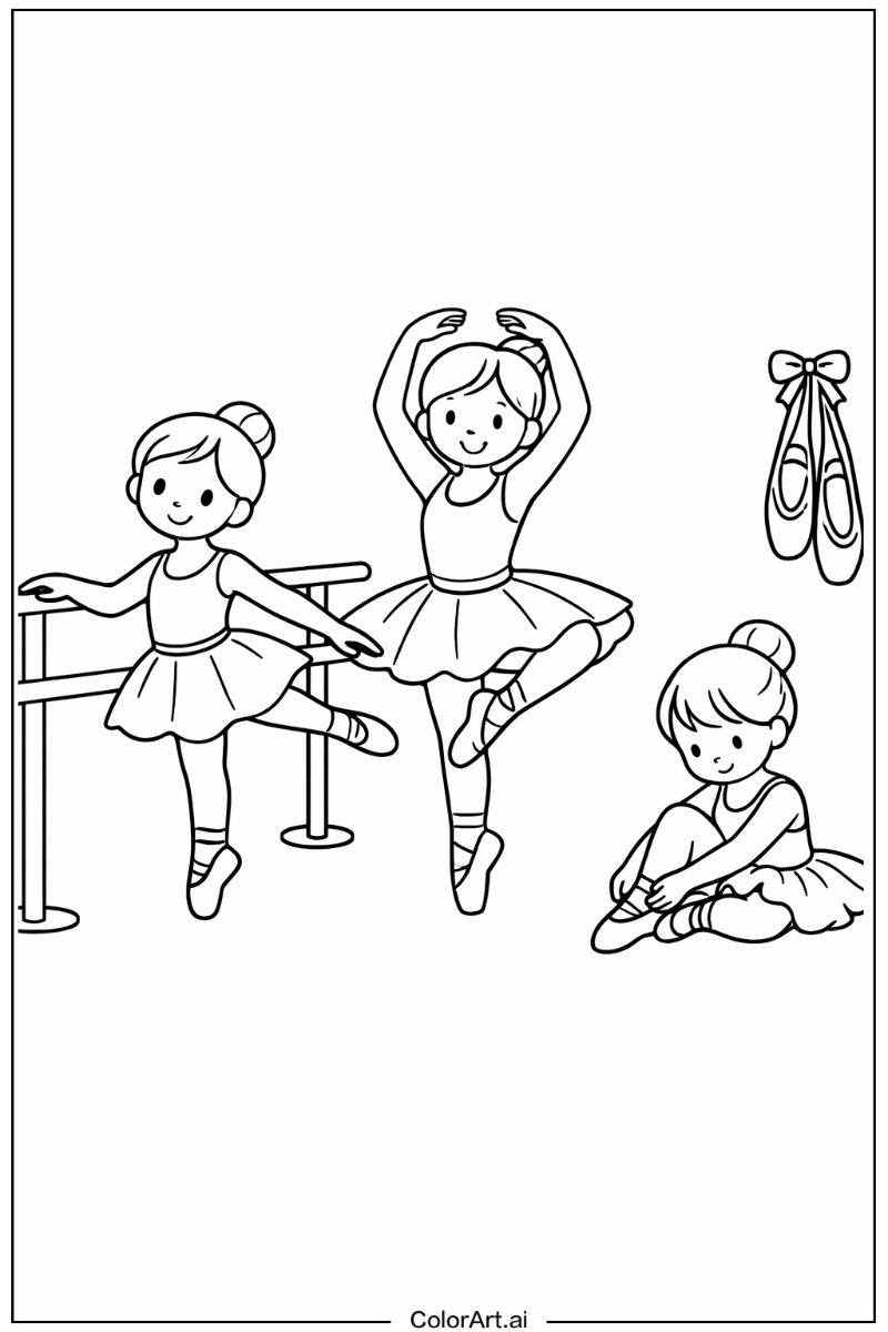 Ballet dancer with Ballet studio Theme