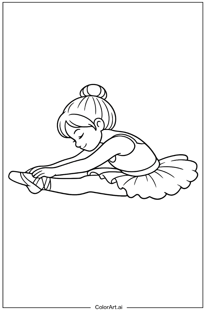 Ballet dancer with Ballet stretching Theme