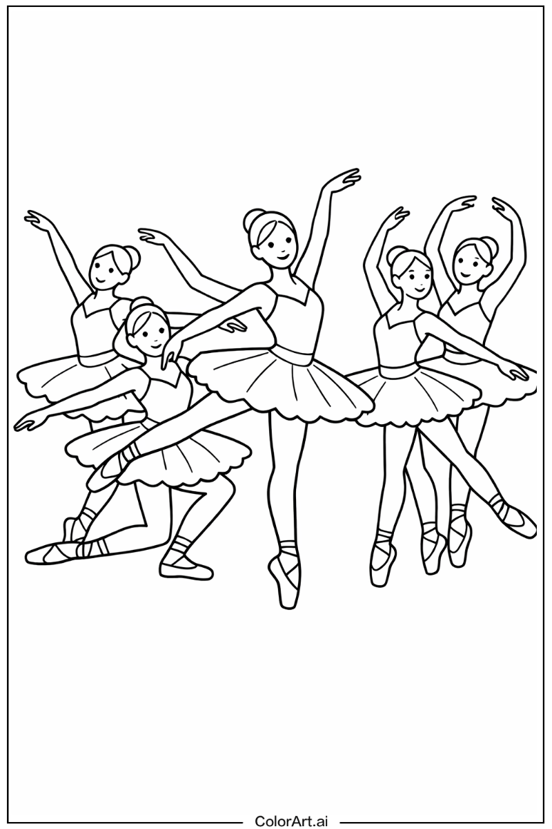 Ballet dancer with Ballet group dance Theme