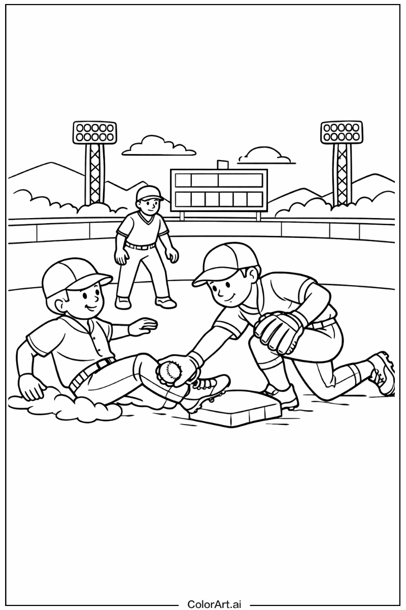 Second base Baseball Scene