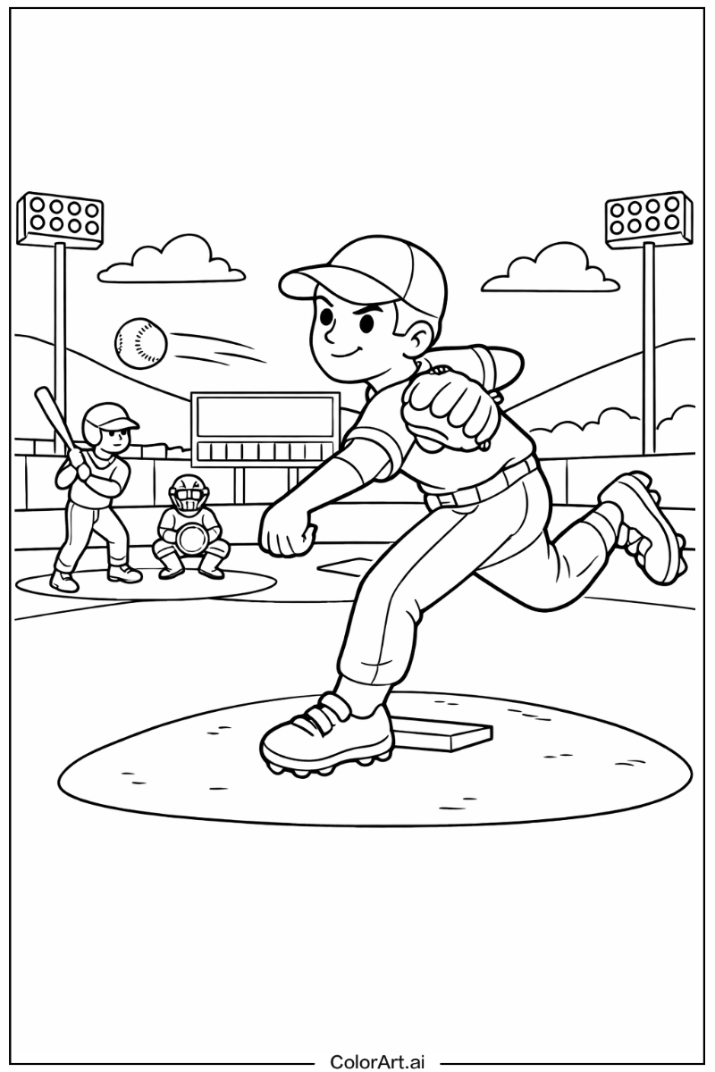 Pitch Baseball Scene