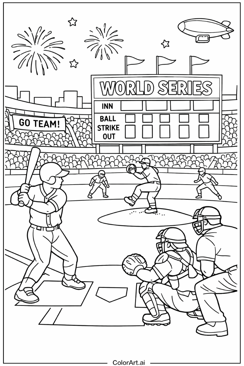 Baseball with World series Theme