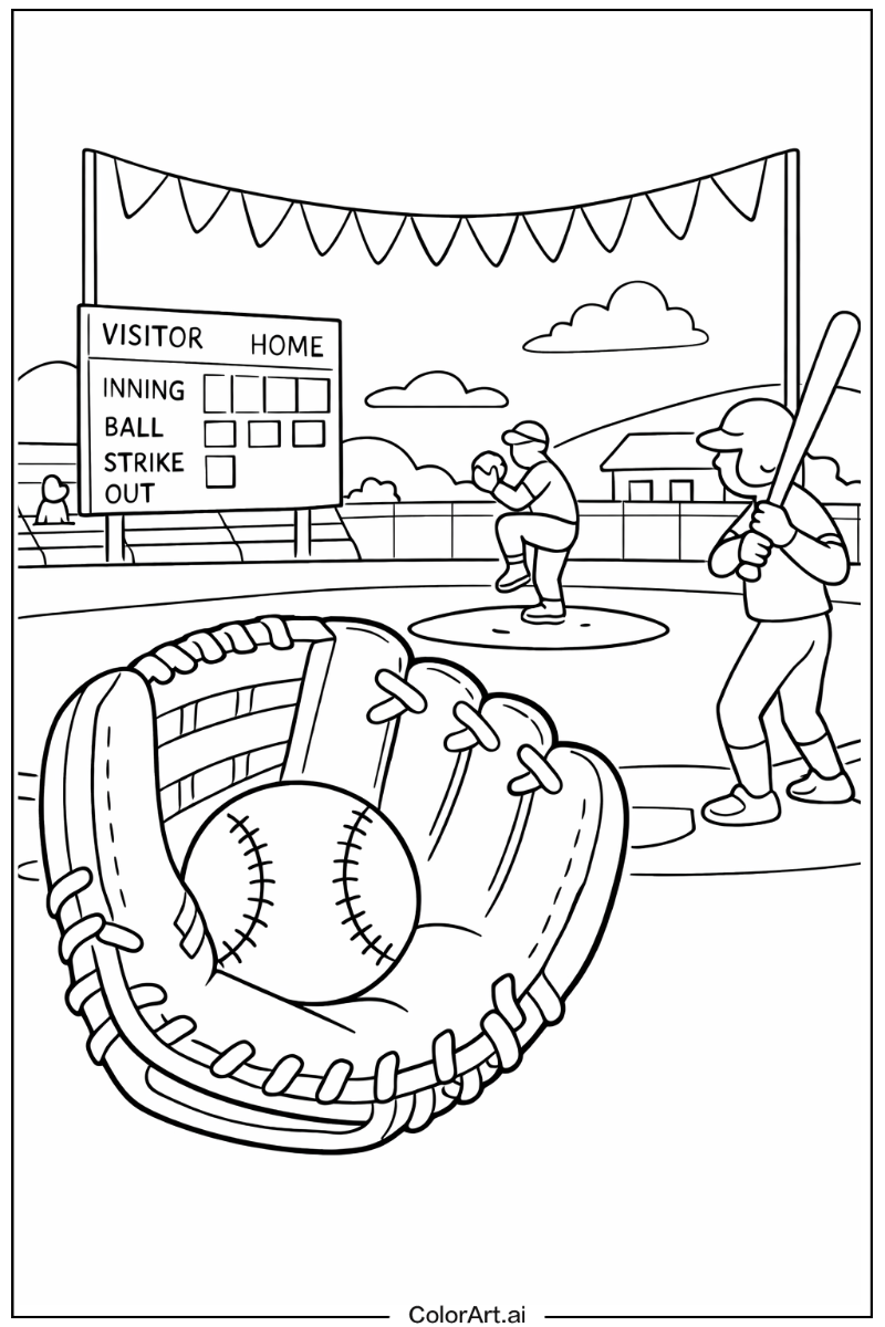 Baseball with Baseball glove Theme