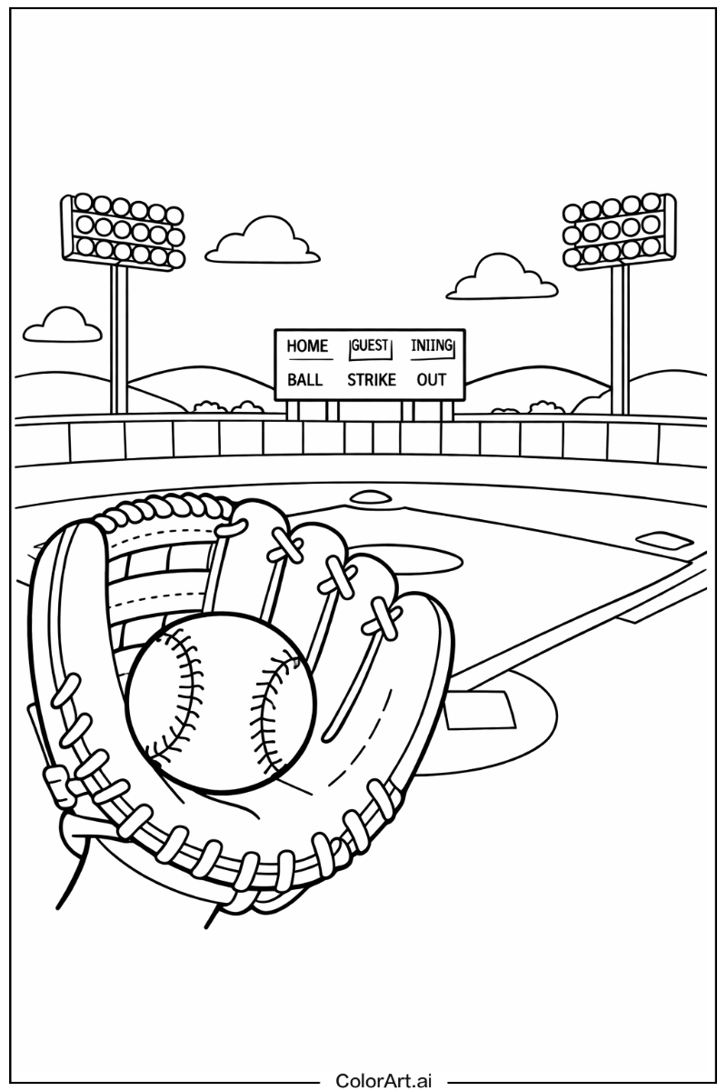 Baseball with Baseball glove Theme