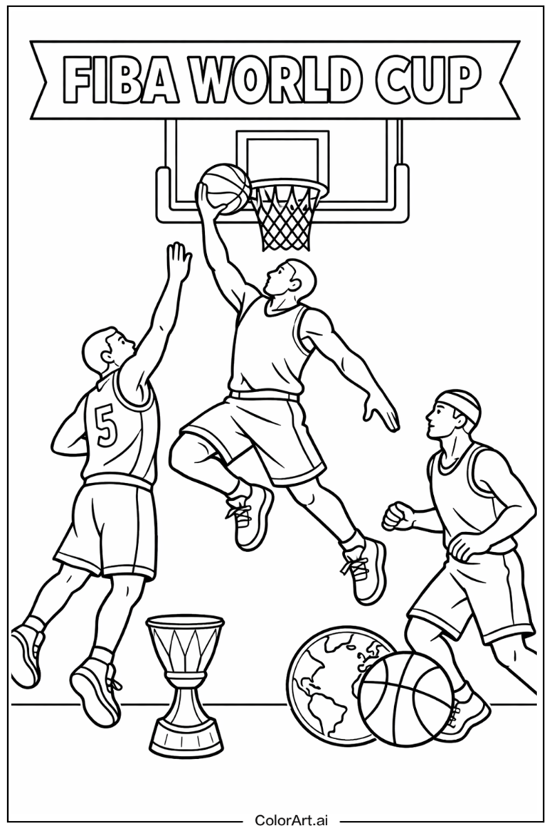 Basketball with Fiba world cup basketball Theme