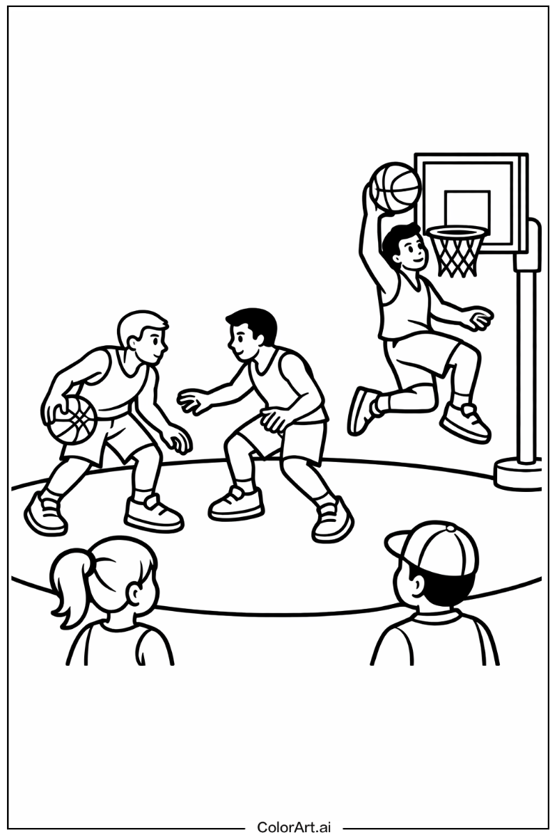 Basketball with 3x3 basketball Theme