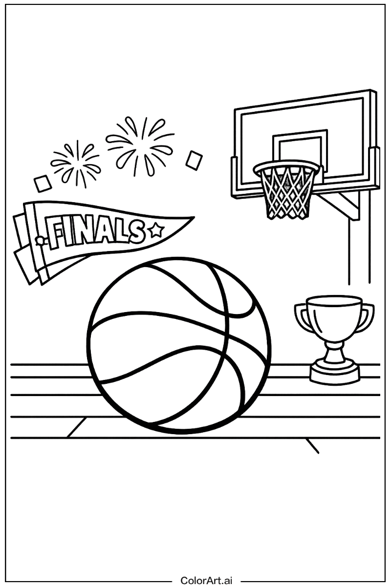 Basketball with Finals game ball Theme