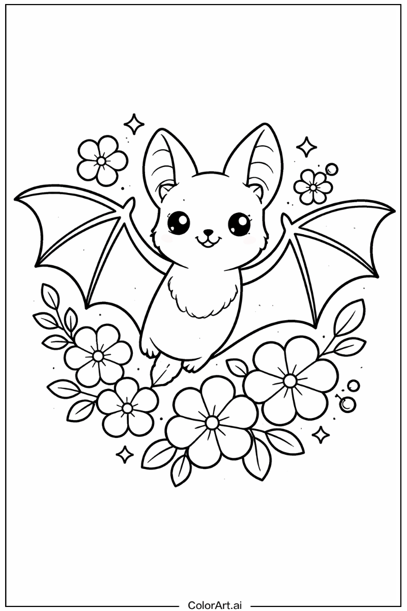 bat with Flowers 2