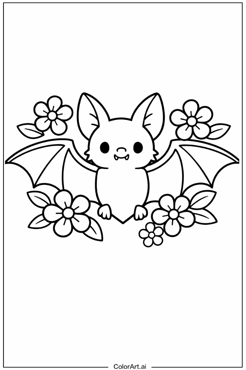 bat with Flowers 3