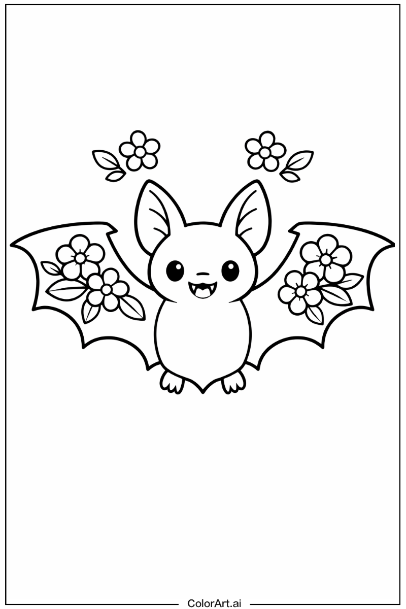 bat with Flowers 1