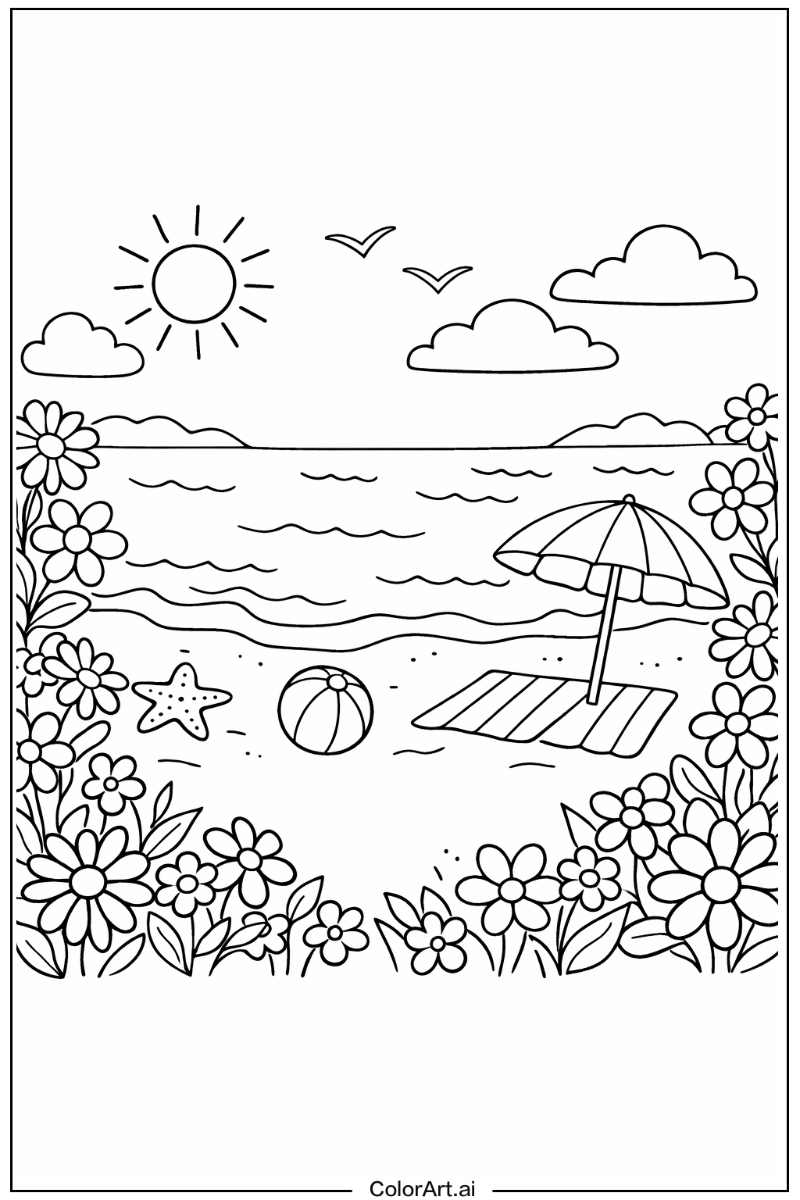 Beach with Flowers 2