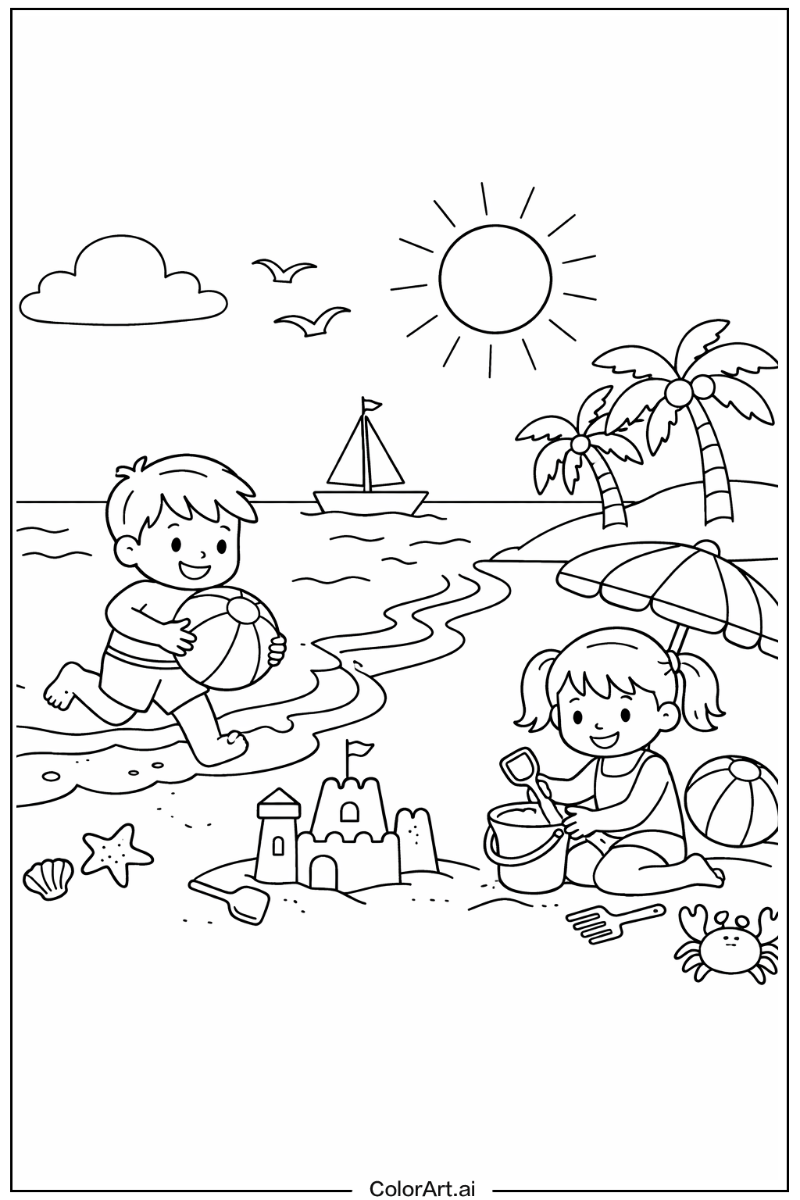 Beach Playing Outside