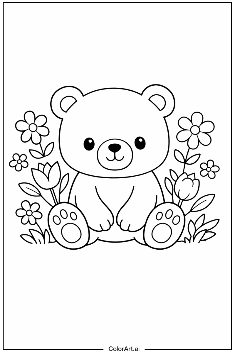 bear with Flowers 1
