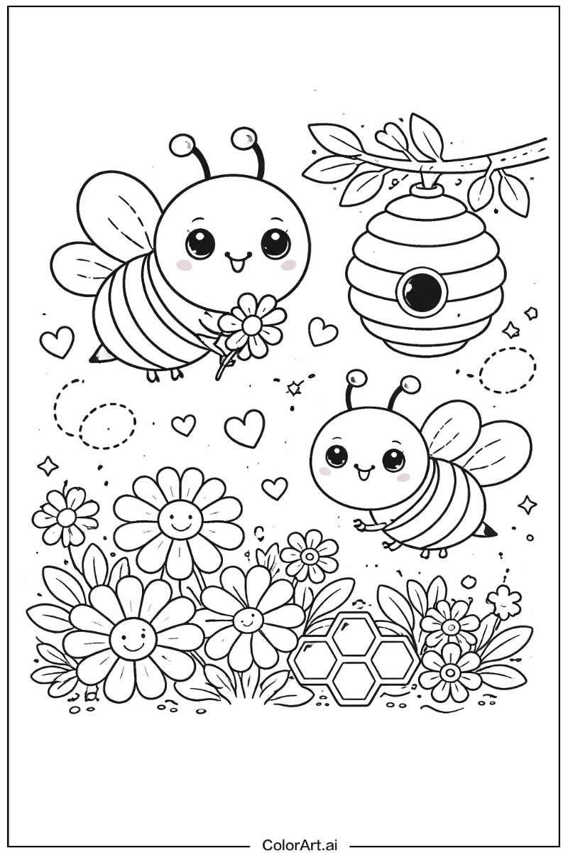 Bee with Cute bee Theme