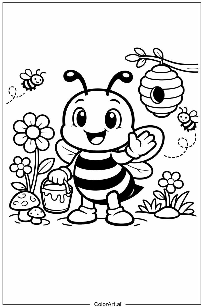 Bee with Bee mascot Theme