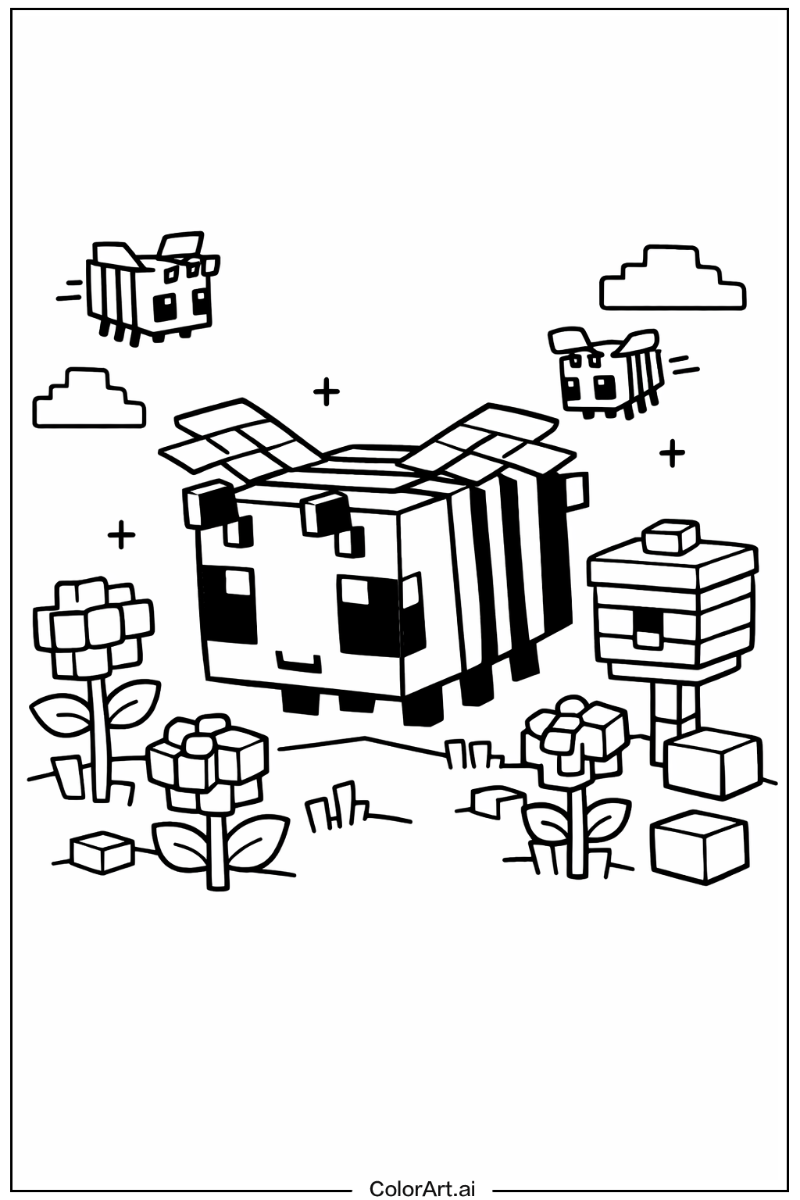 Minecraft bee Bee Scene