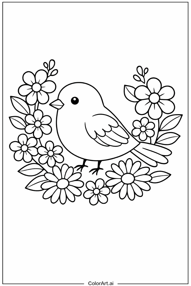 bird with Flowers 3