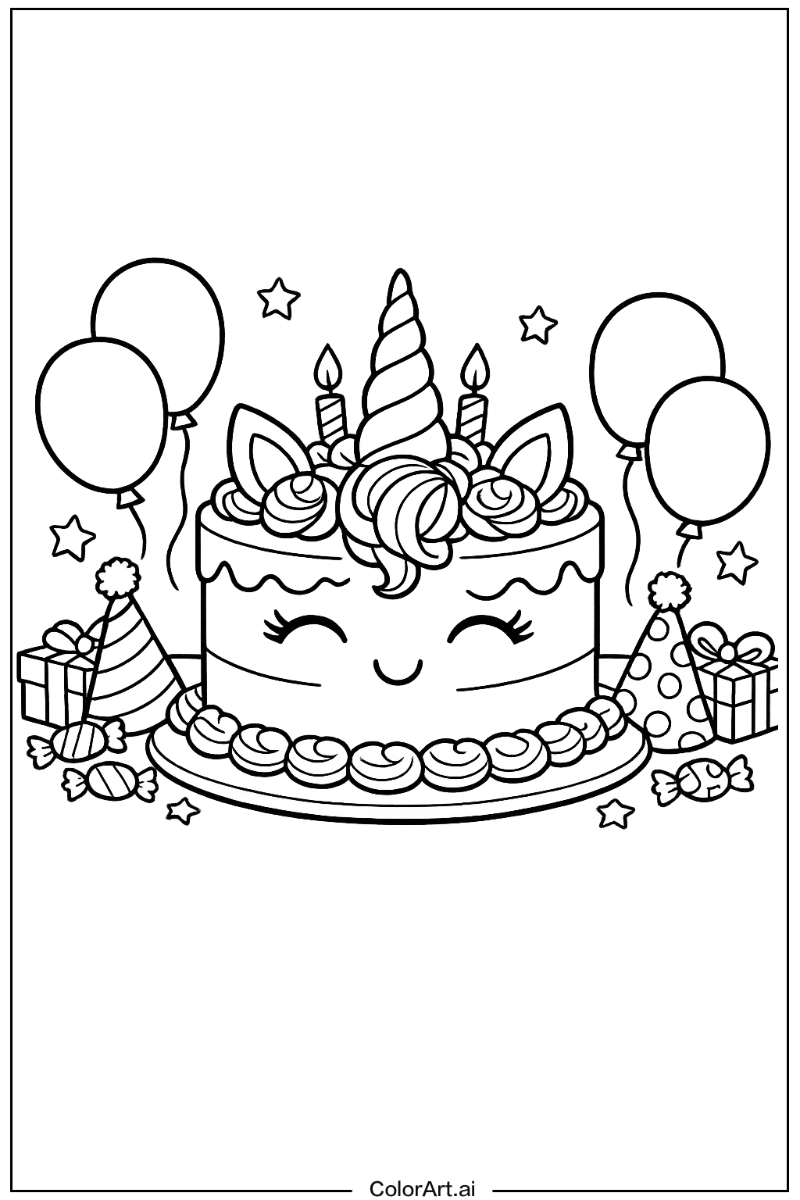 Unicorn birthday cake Birthday cake Scene