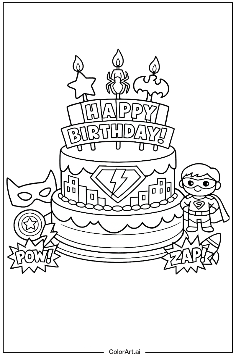 Superhero birthday cake Birthday cake Design