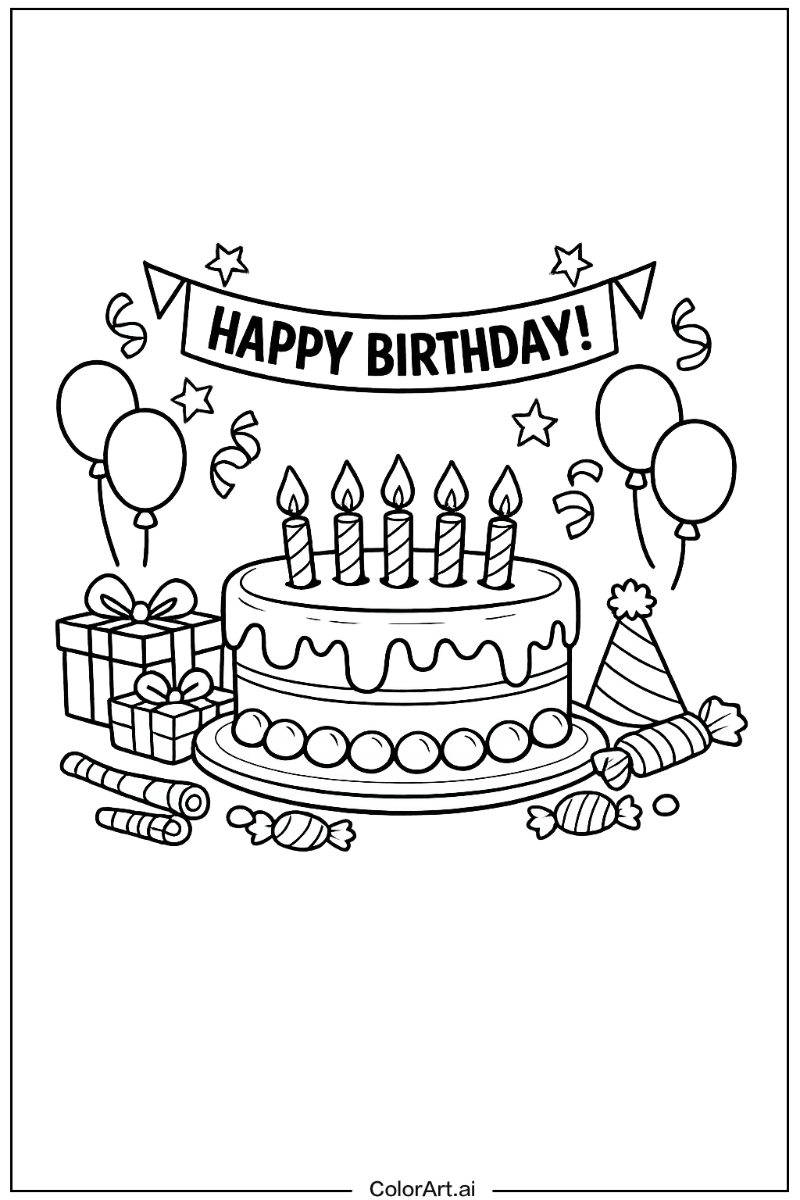 Birthday cake with Classic birthday cake Theme