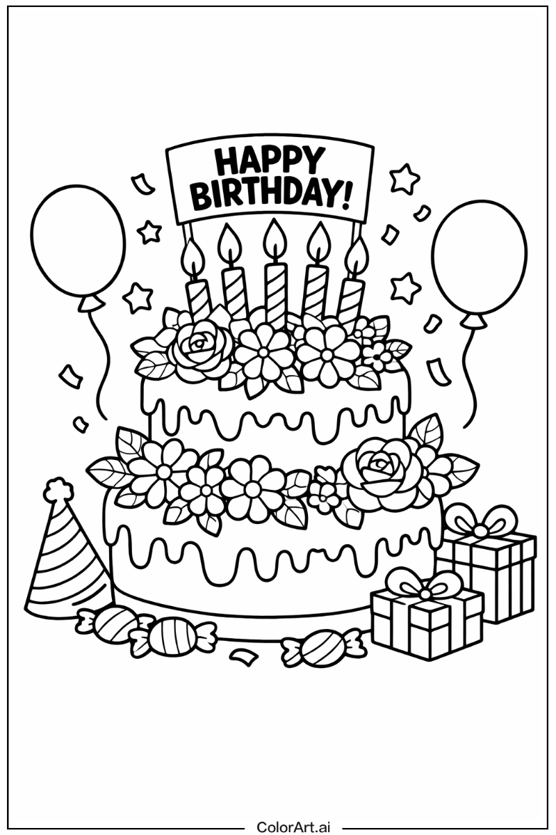 Floral birthday cake Birthday cake Design