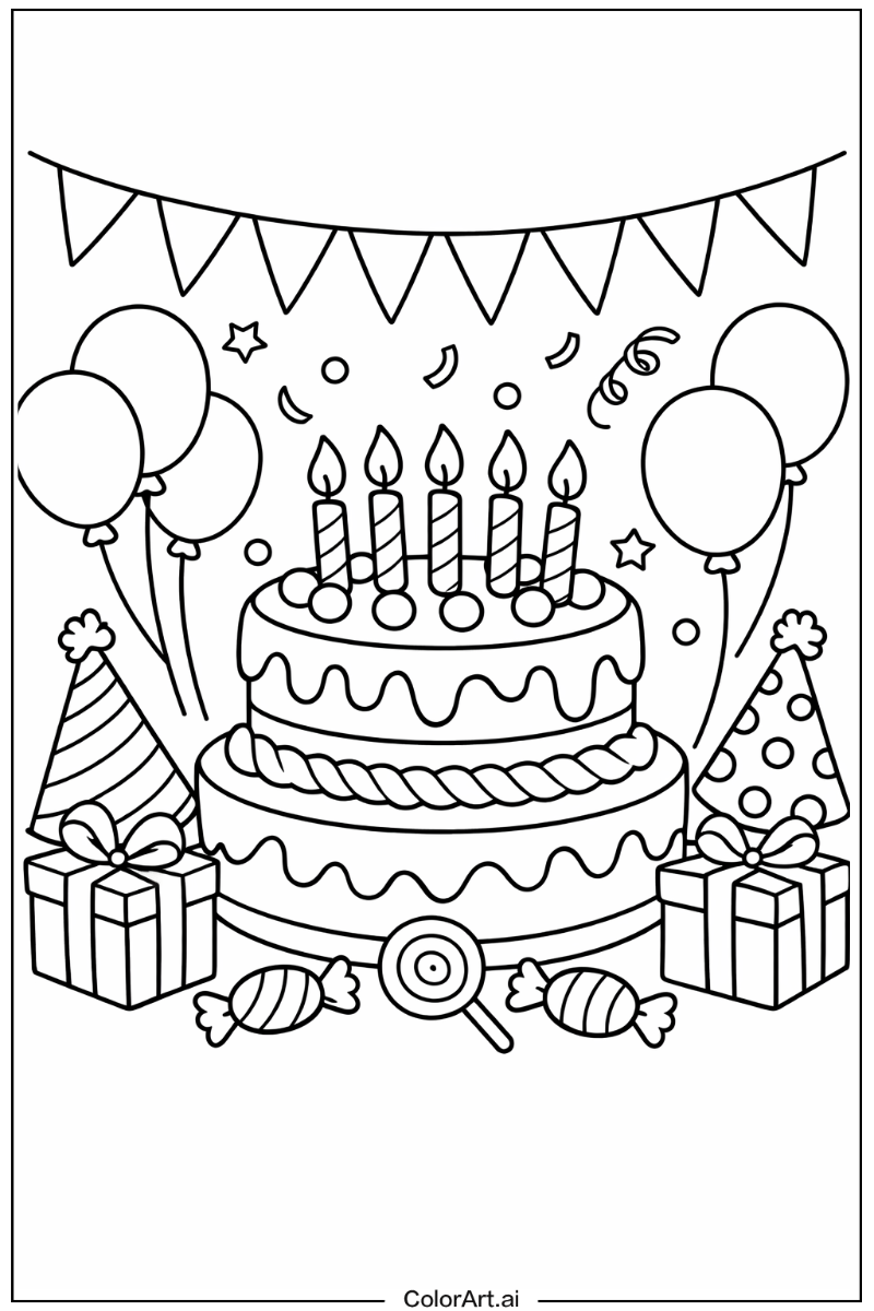 Birthday cake with Aesthetic birthday cake Theme