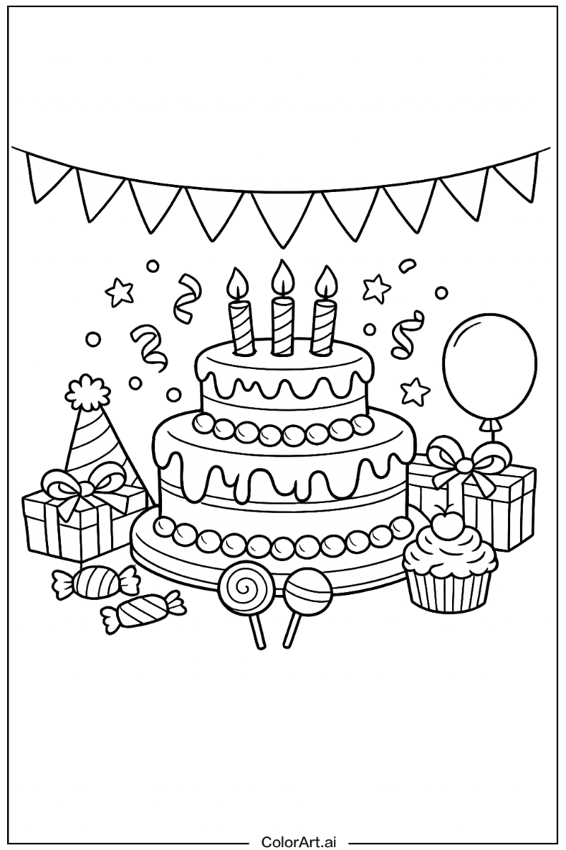 Kids birthday cake Birthday cake Scene