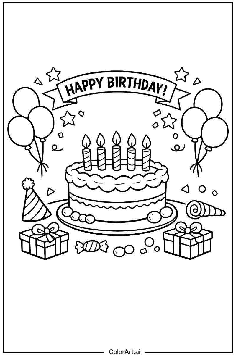 Birthday cake with Classic birthday cake Theme 2