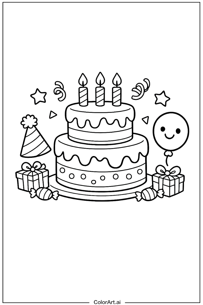 Cute birthday cake Birthday cake Scene