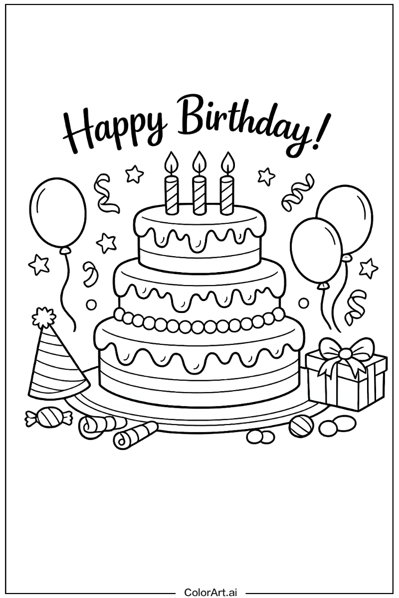 Elegant birthday cake Birthday cake Scene