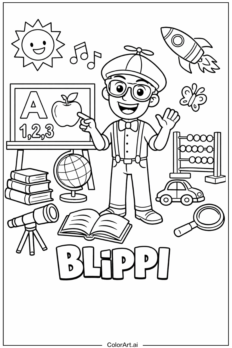 Blippi with Blippi learning Theme