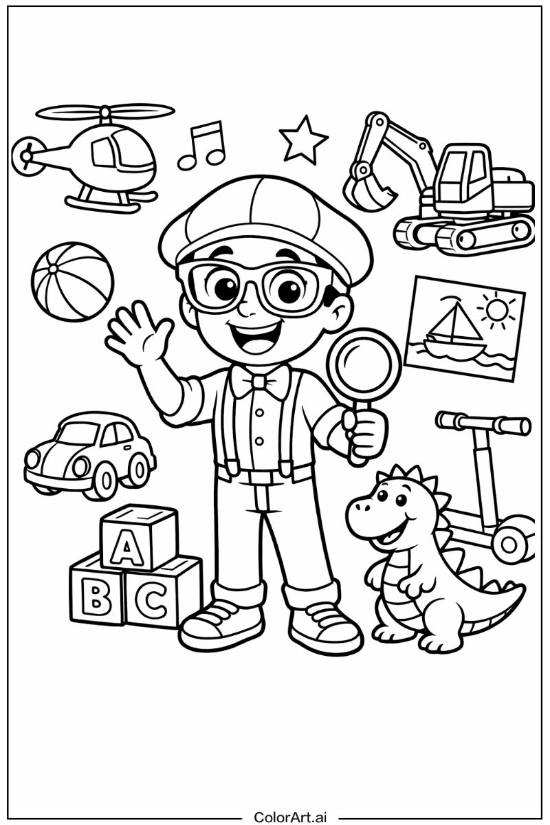 Blippi playing Blippi Scene