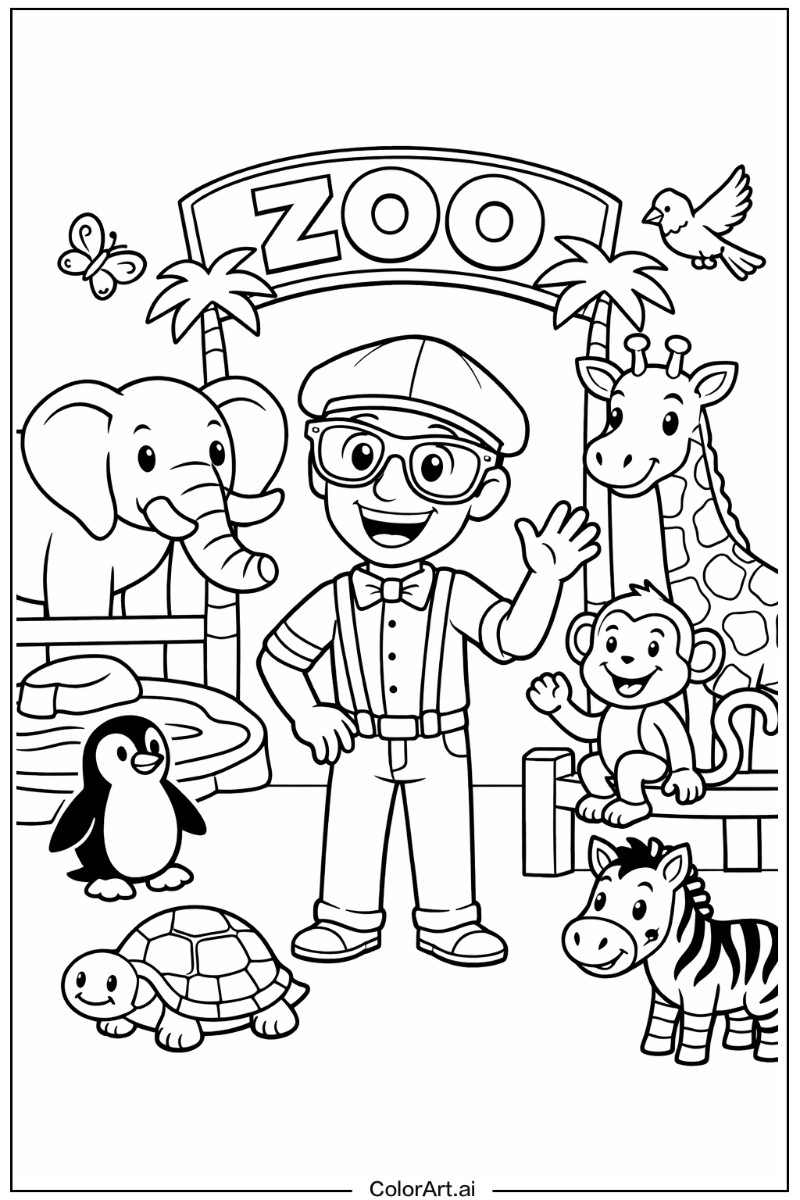 Blippi with Blippi zoo visit Theme