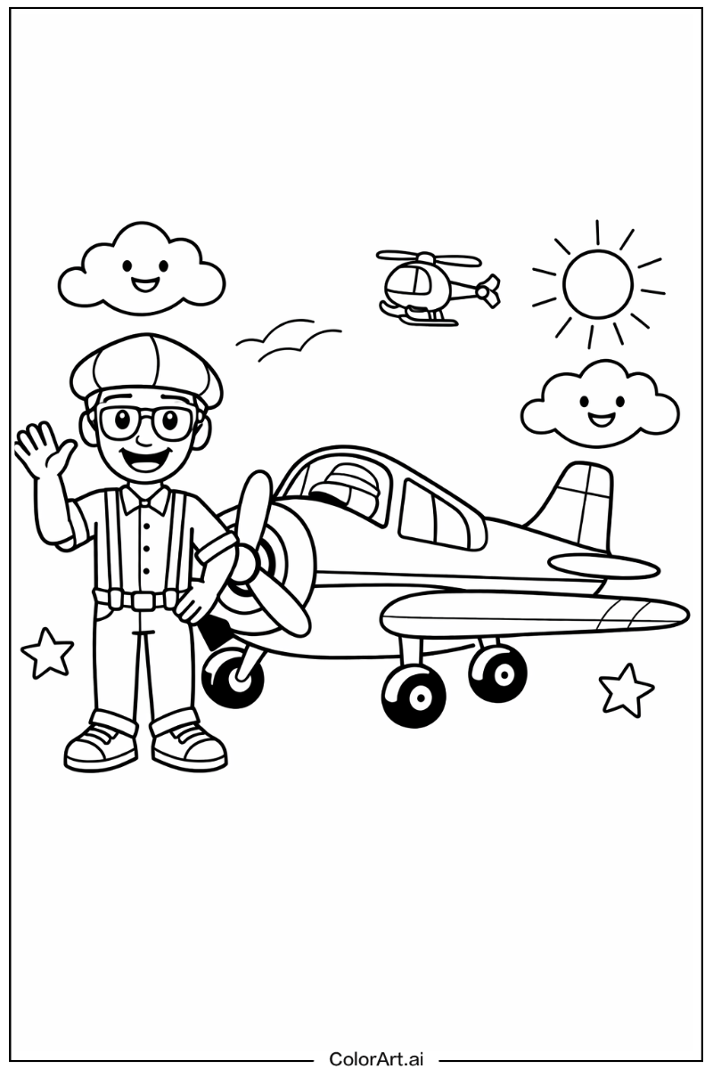 Blippi with Blippi airplane Theme