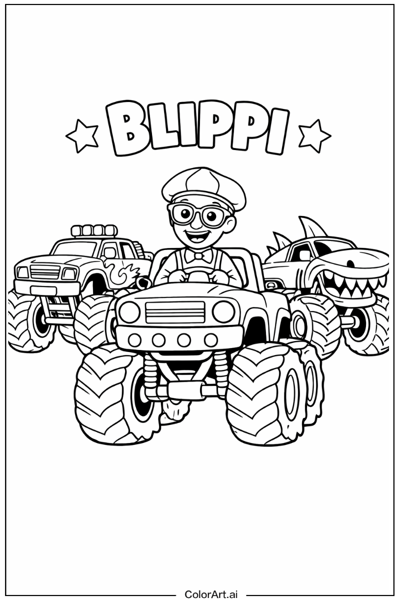 Blippi with Blippi monster trucks Theme