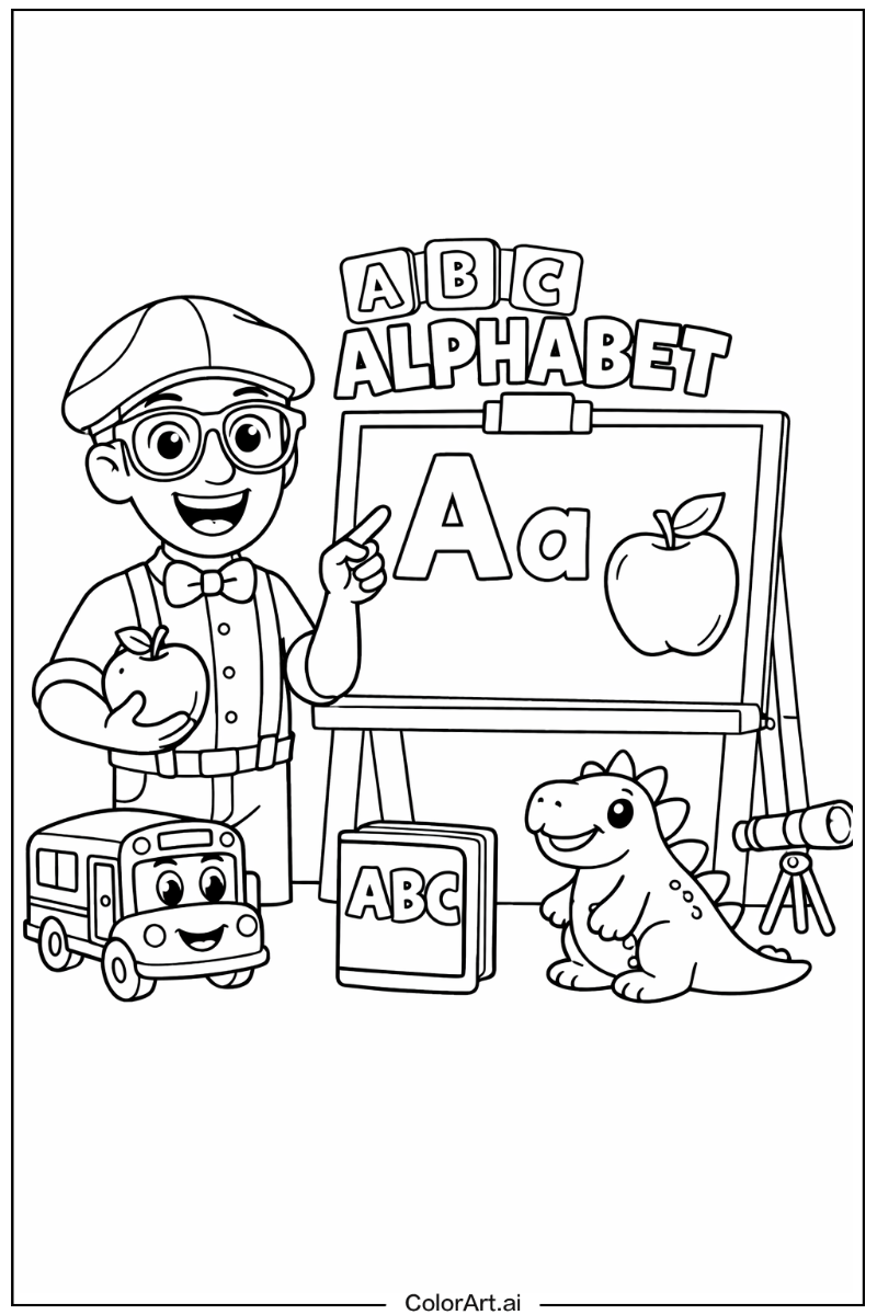 Blippi with Blippi alphabet lesson Theme