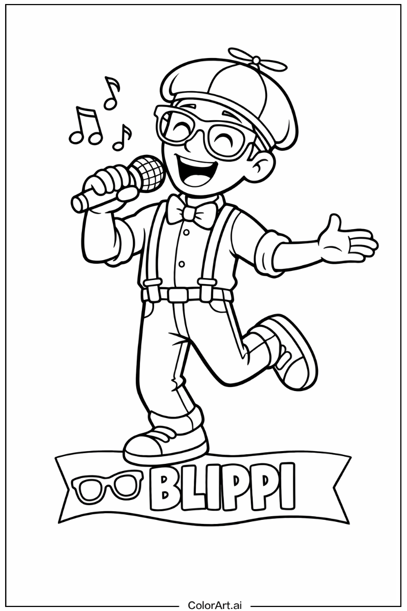 Blippi with Blippi singing Theme
