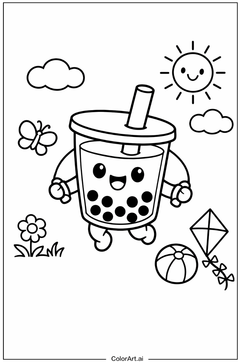 boba tea Playing Outside 3