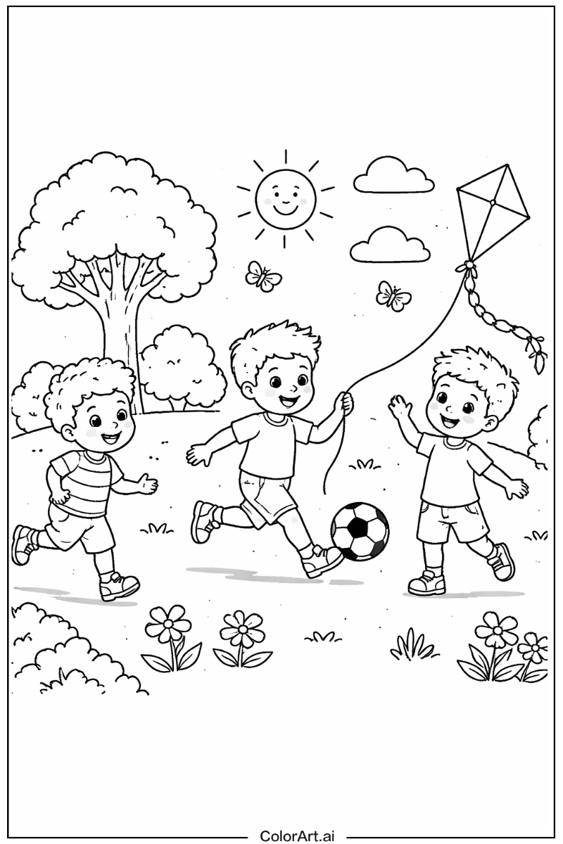 Boys Playing Outside 2